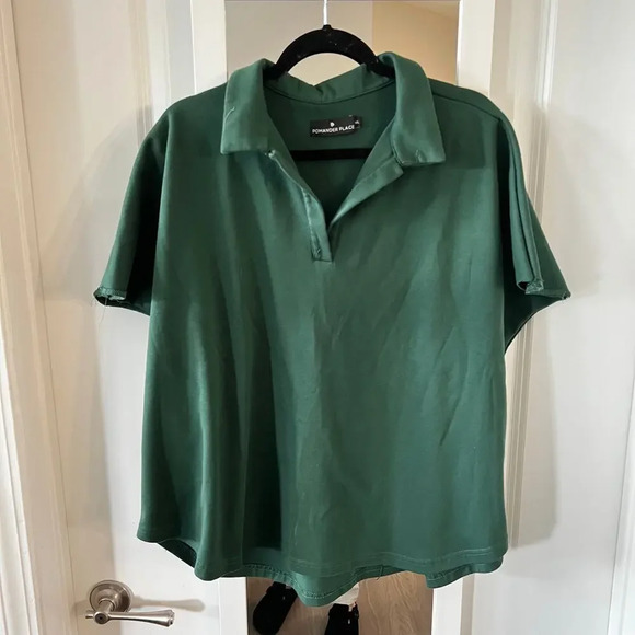 Pomander Place Green Polo Blouse - Picture 1 of 5